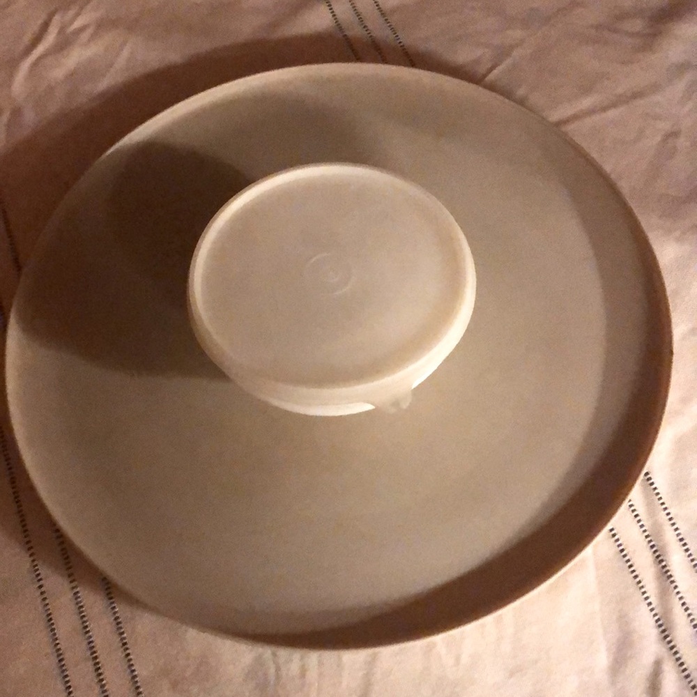 Vintage Tupperware Dip-n-Serve Almond Beige Serving Set